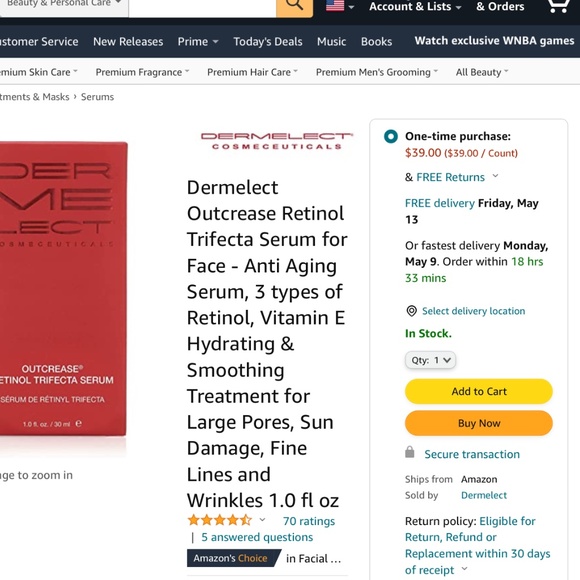 Dermelect Outcrease Retinol Trifecta Serum for Face **Brand New In Box** - Picture 2 of 7